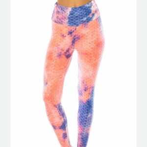 Zenana Outfitters Red and Blue Honeycomb Leggings